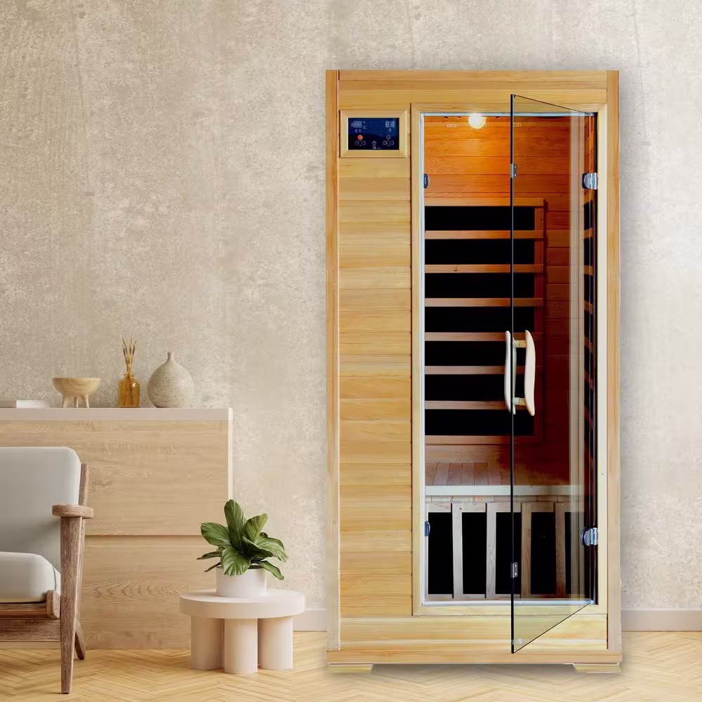 Radiant Sauna 1 to 2 Person Hemlock Infrared Sauna with 4 Carbon Heaters