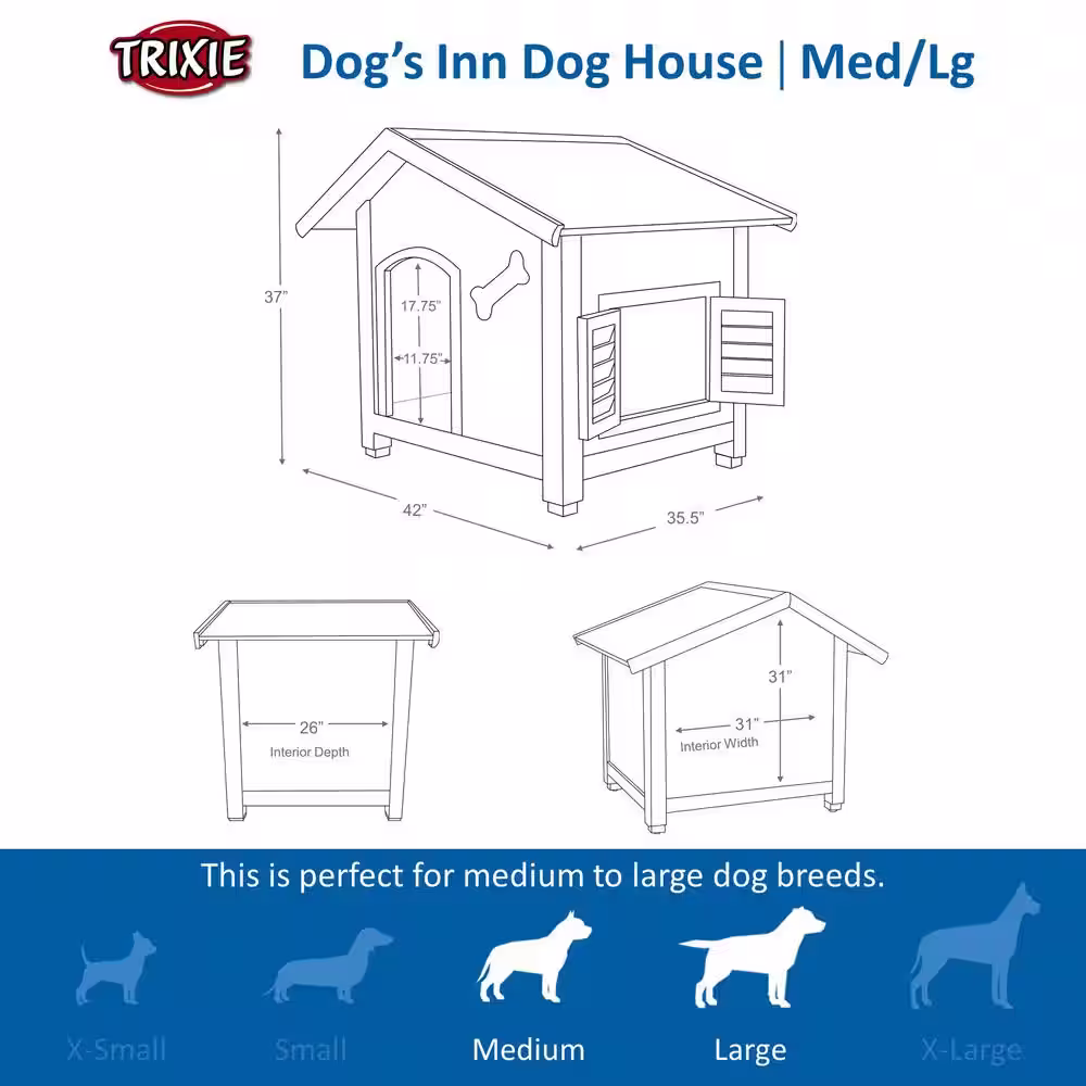TRIXIE Dog's Inn Dog House in Blue/White