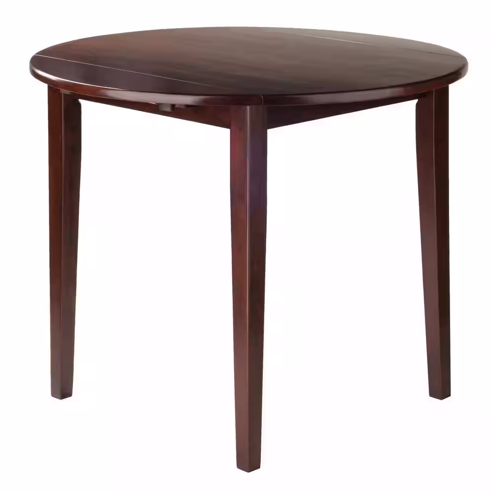 WINSOME WOOD Clayton 36 in. Walnut Round Drop Leaf Table