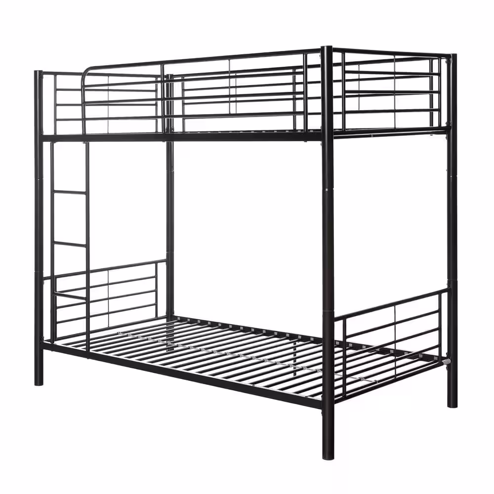 Walker Edison Furniture Company Modern Premium Metal Twin over Twin Bunk Bed - Black