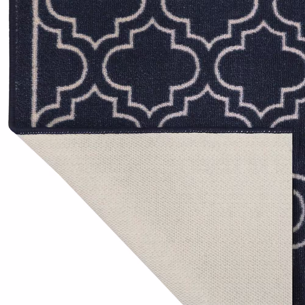 TrafficMaster Trellis Navy 2 ft. 2 in. x Your Choice Length Roll Runner