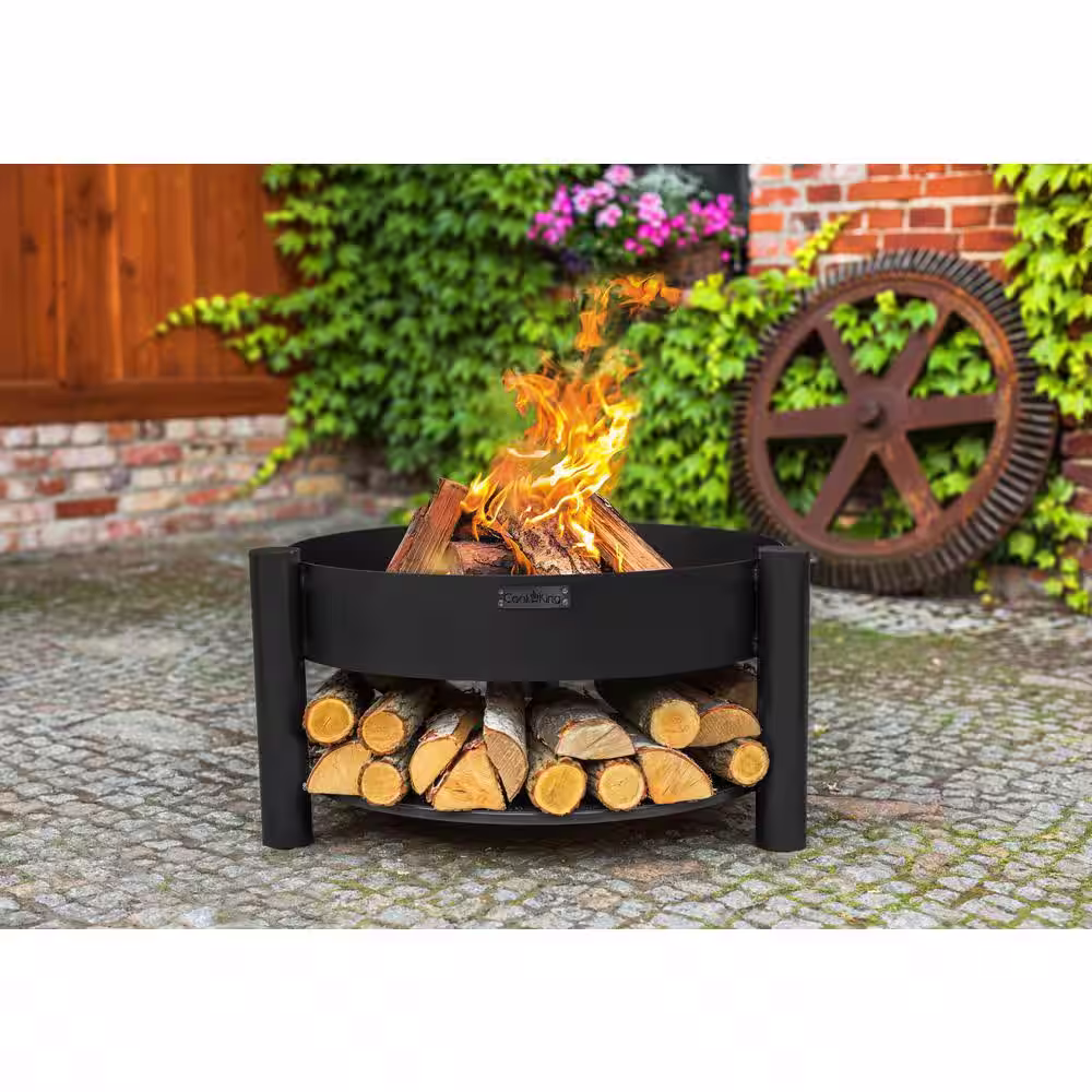 Good Directions Cook King 111246 Montana Fire Pit, 23.5 in. Dia, Wood Storage, Wood Burning Fire Pit