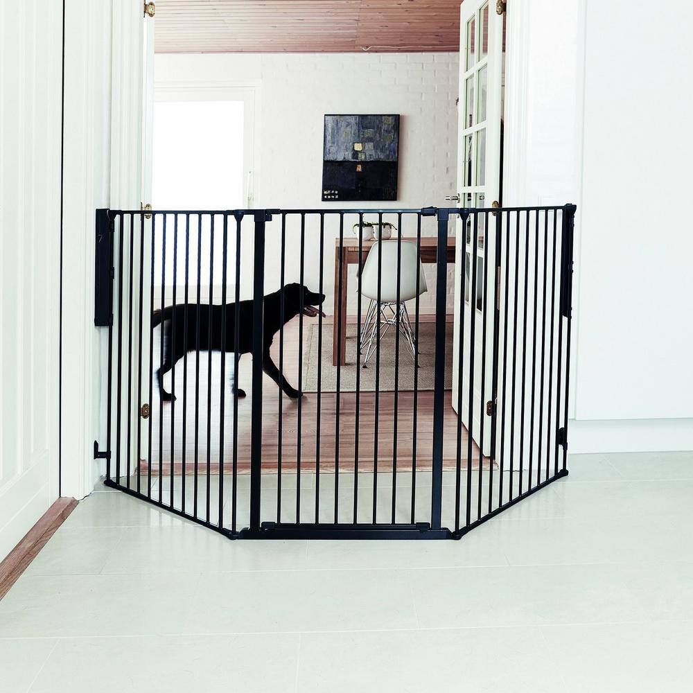 None 35 in. to 88 in. Black Metal Flex Large and Extra Tall Safety Gate