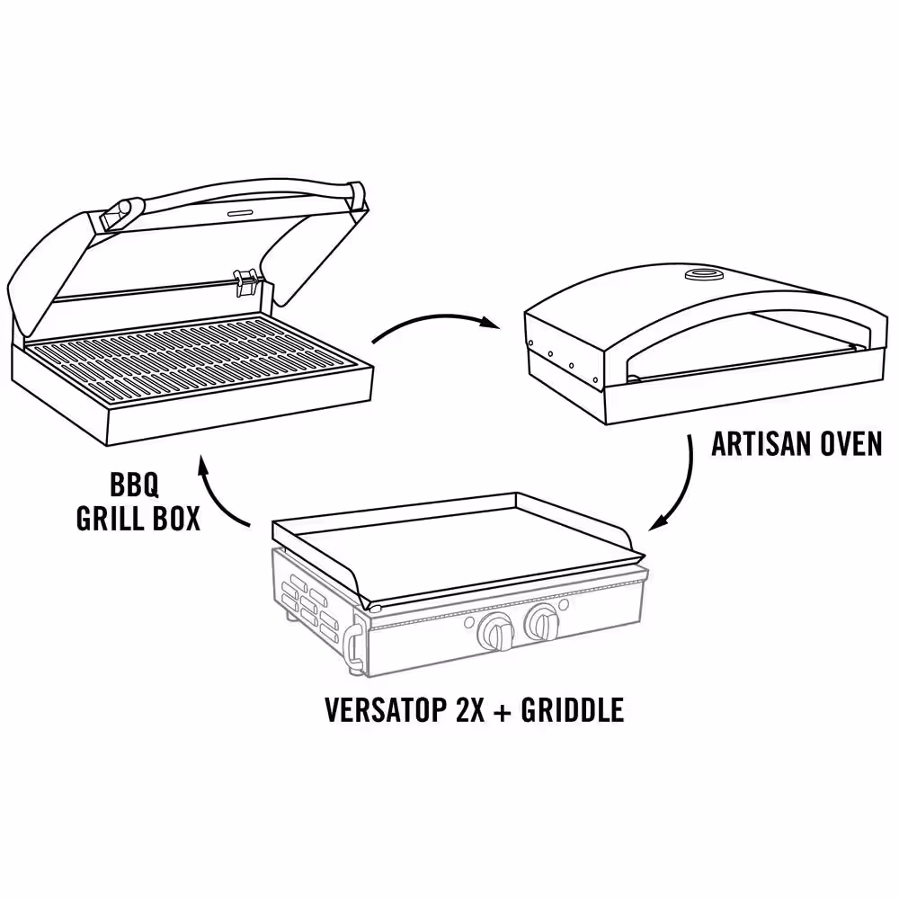 Camp Chef Versatop 16 2-Burner Propane Gas Grill in Black with Griddle
