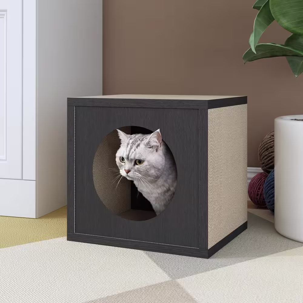 Way Basics Eco zBoard Espresso Wall Cat Scratcher Cube