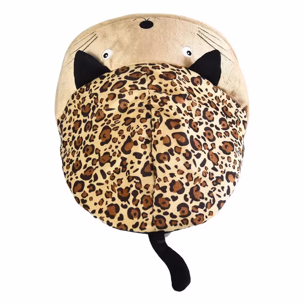 None Plush Cave Cat Bed with Crinkle Sound, Cheetah