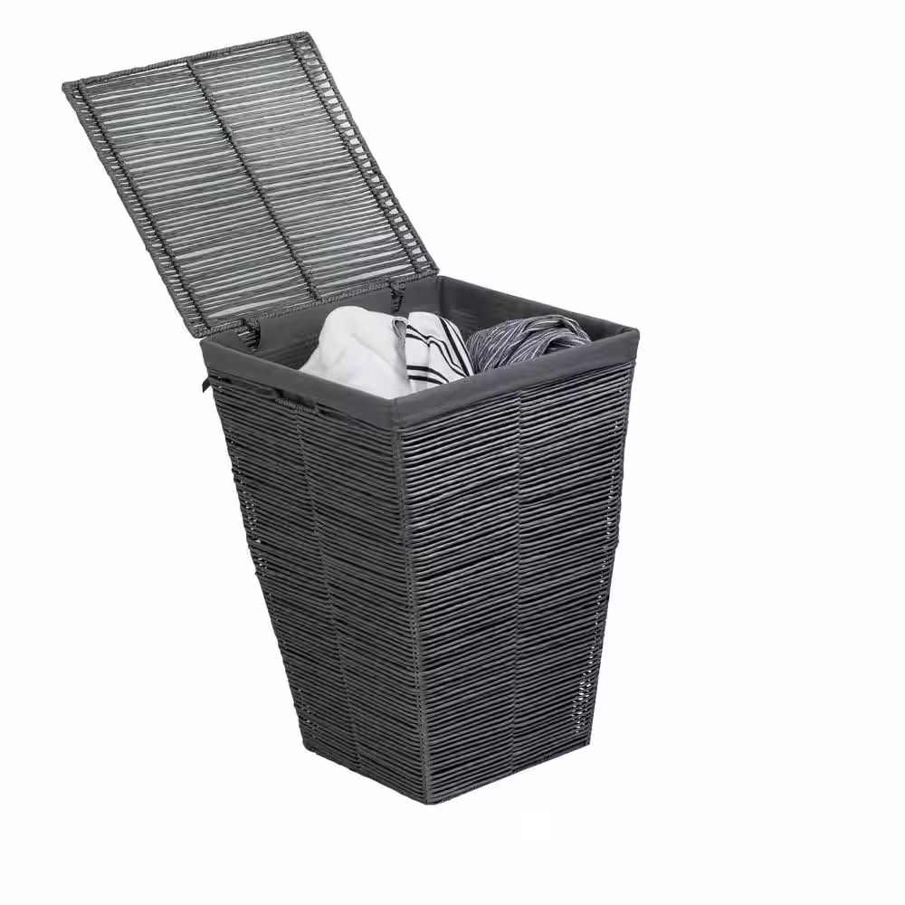 Honey-Can-Do Coastal Collection Grey Rolled Paper Laundry Hamper