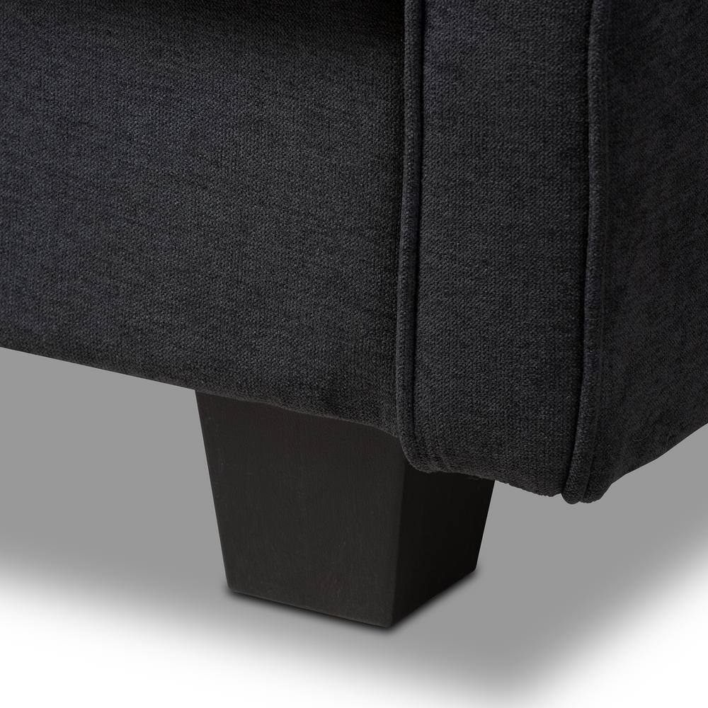 Baxton Studio Felicity 82.7 in. Dark Gray Polyester 3-Seater Twin Sleeper Sofa Bed with Square Arms