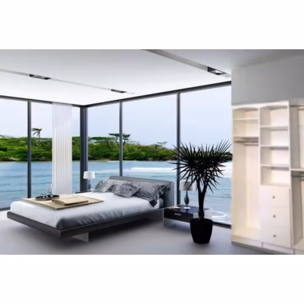 None Wardrobe Hanging Closet System 14 in. D x 32 in W x 84 in H Freestanding Storage White Melamine Wood