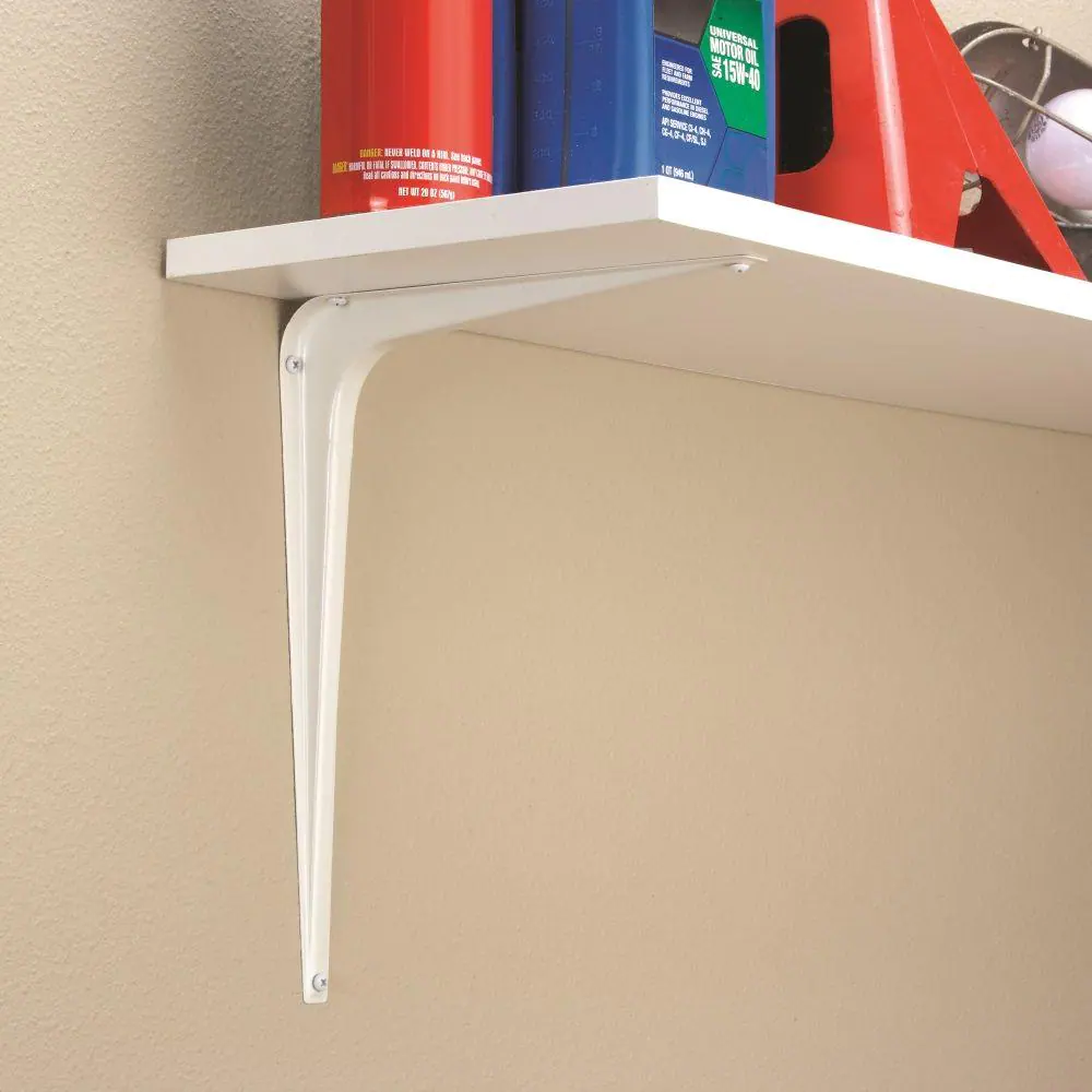 Everbilt 12 in. x 14 in. White Shelf Bracket