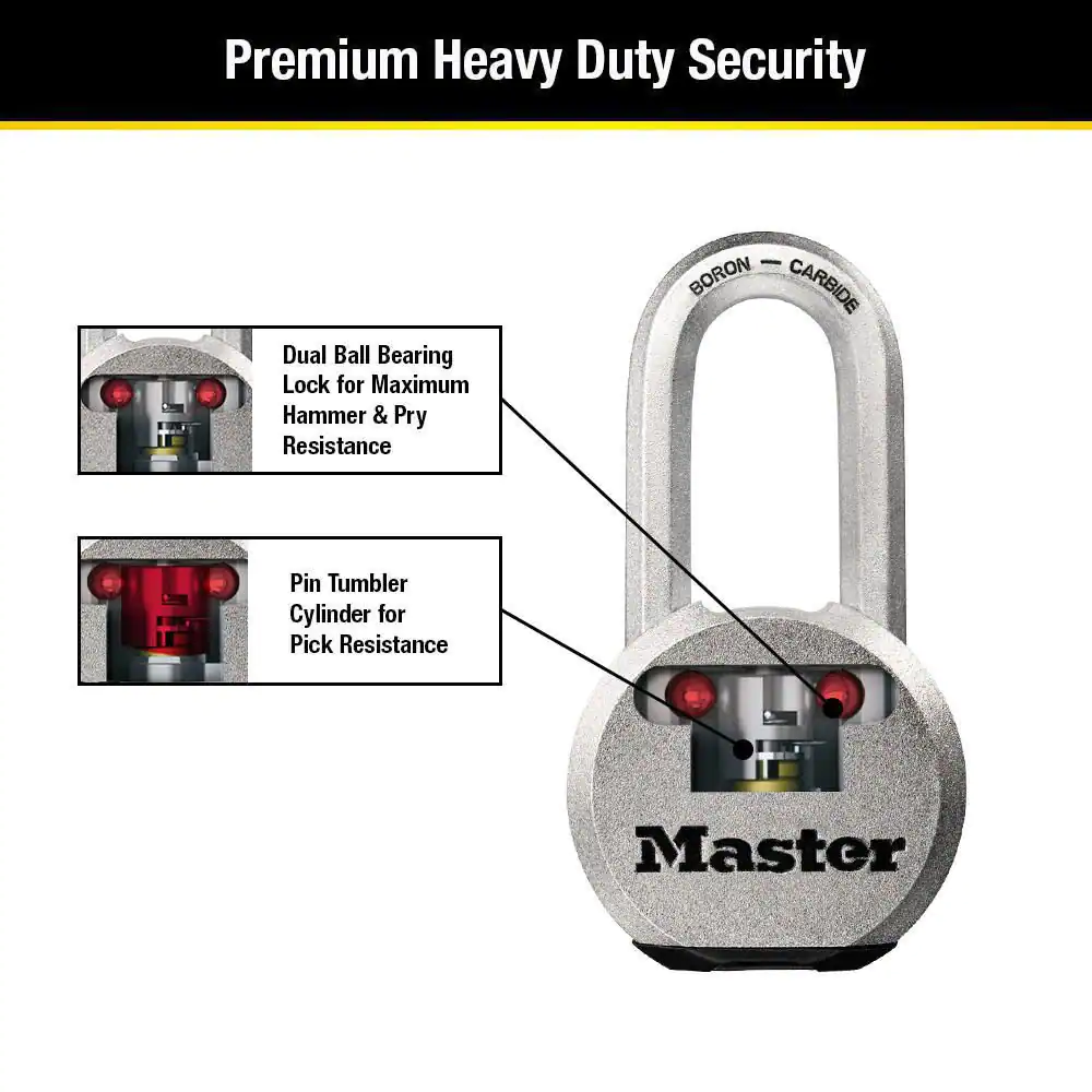 Master Lock Heavy Duty Outdoor Padlock with Key, 2-1/2 in. Wide