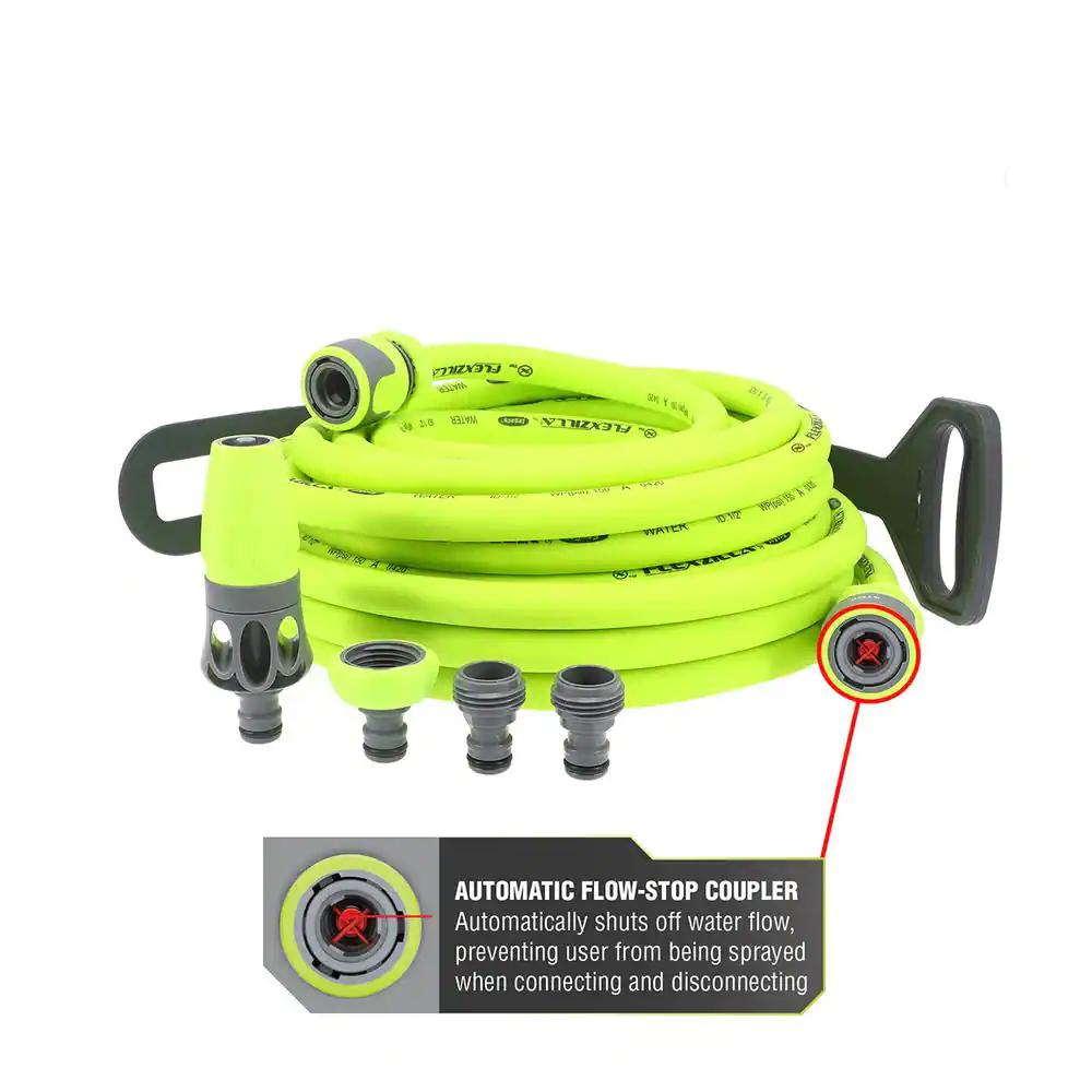Flexzilla 1/2 in. x 50 ft. Quick Connect Attachments with Garden Hose Kit