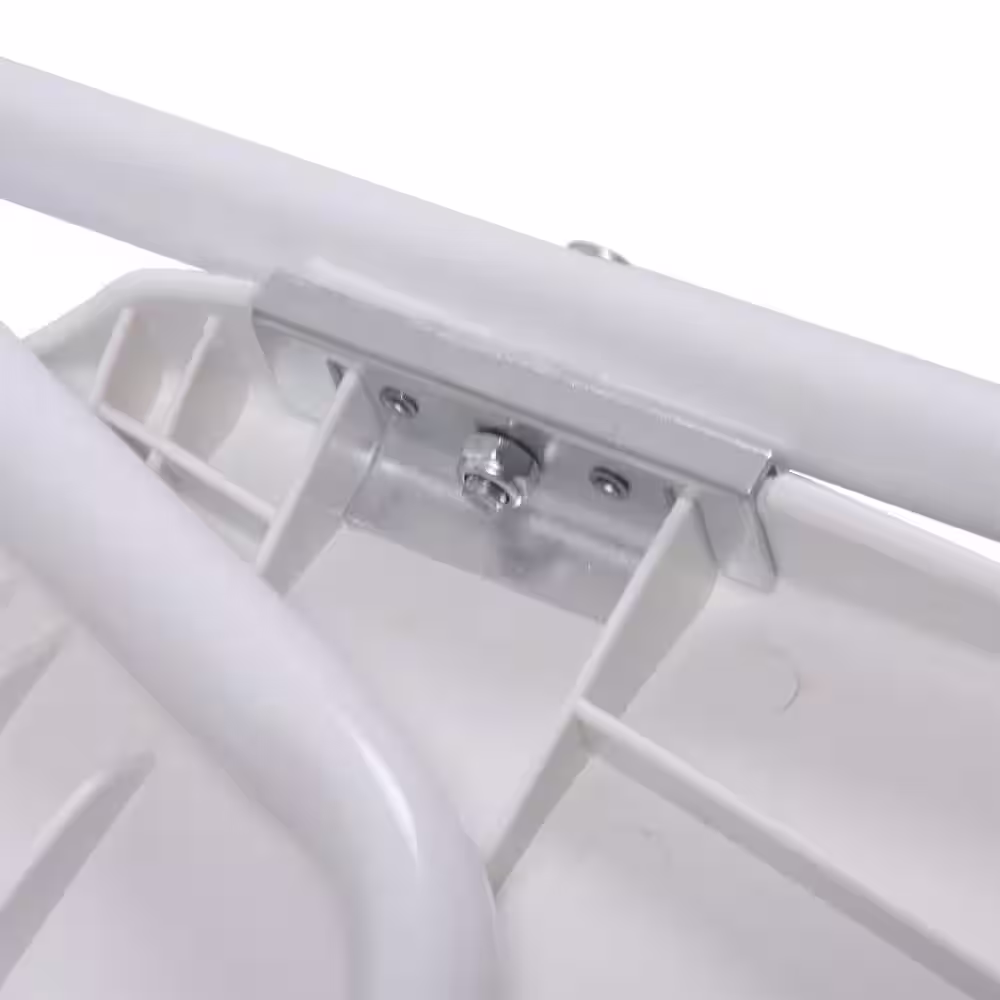 None White Double Braced Lightweight Plastic Folding Chair (Set of 5)