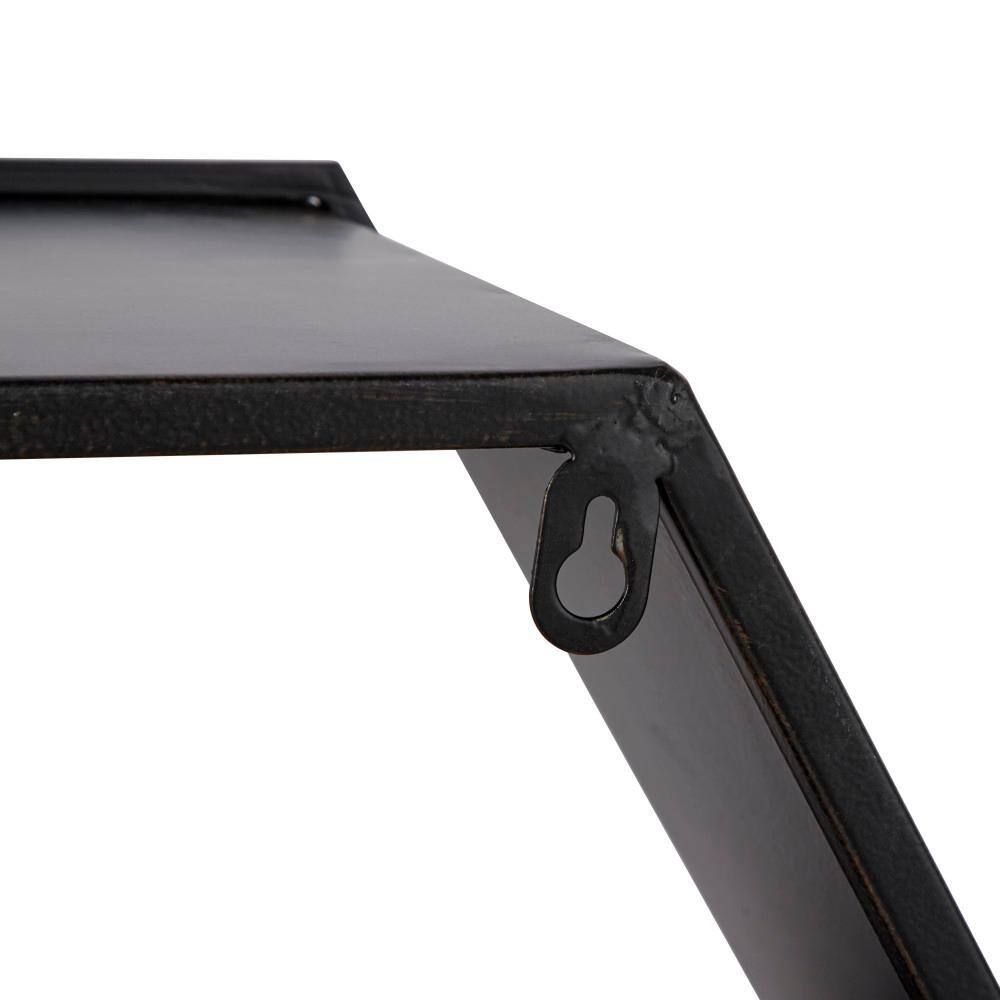 None 22 in. x 16 in. Brown Metal Industrial Wall Shelf