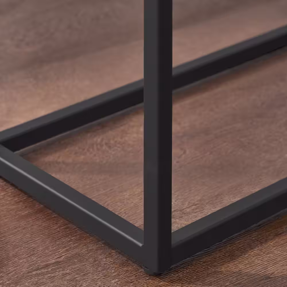 StyleWell Donnelly Black Console Table with Black Wood Top (48 in. W)