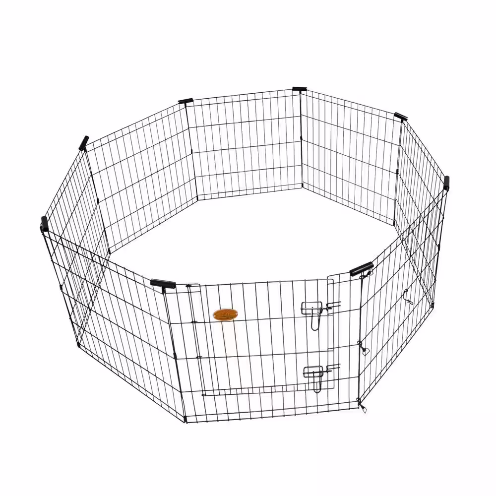 KennelMaster 8-Panel 42 in. x 24 in. Exercise Playpen with Gate