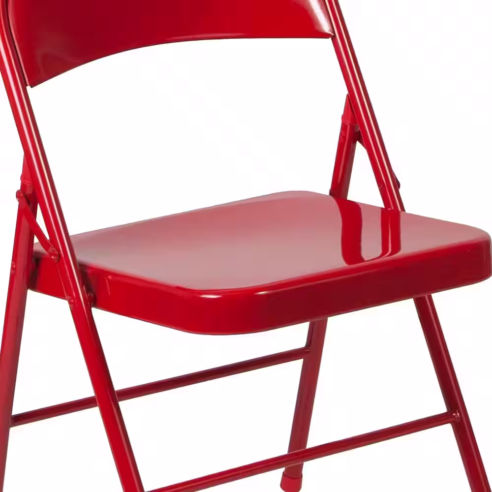 Carnegy Avenue Red Metal Folding Chair (4-Pack)