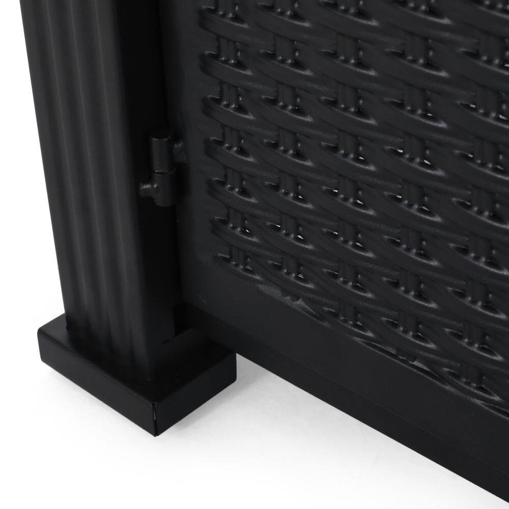 Noble House Larry Black Square Metal Fire Pit