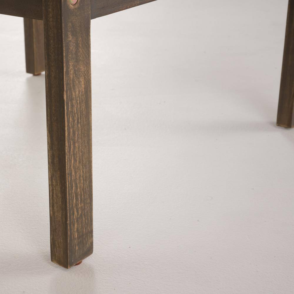 Noble House Carolina Grey 4-Piece Wood Patio Conversation Set with Cream Cushions