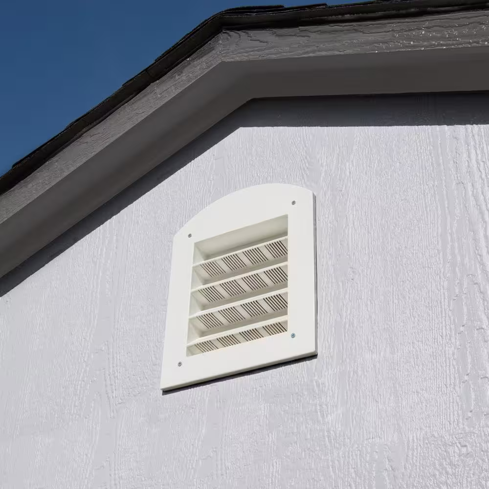 Handy Home Products Professionally Installed Beachwood 10 ft. W x 12 ft. D Backyard Wood Shed with Large Window- Gray Shingle (120 sq. ft.)