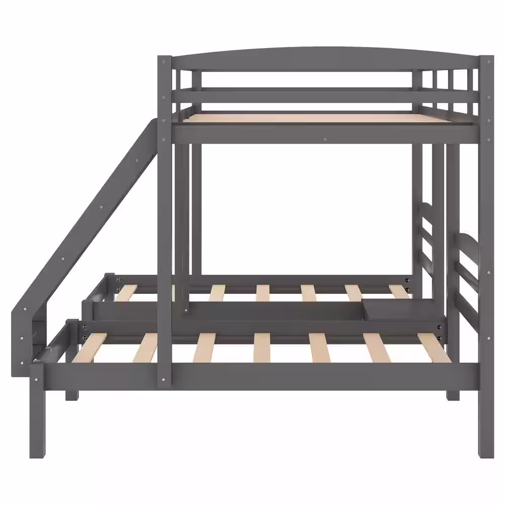Harper & Bright Designs Full Over Twin Wood Triple Bunk Bed