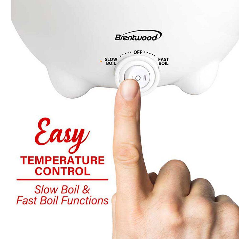 Brentwood Stainless Steel 1.6 qt. Blue Electric Hot Pot Cooker and Food Steamer