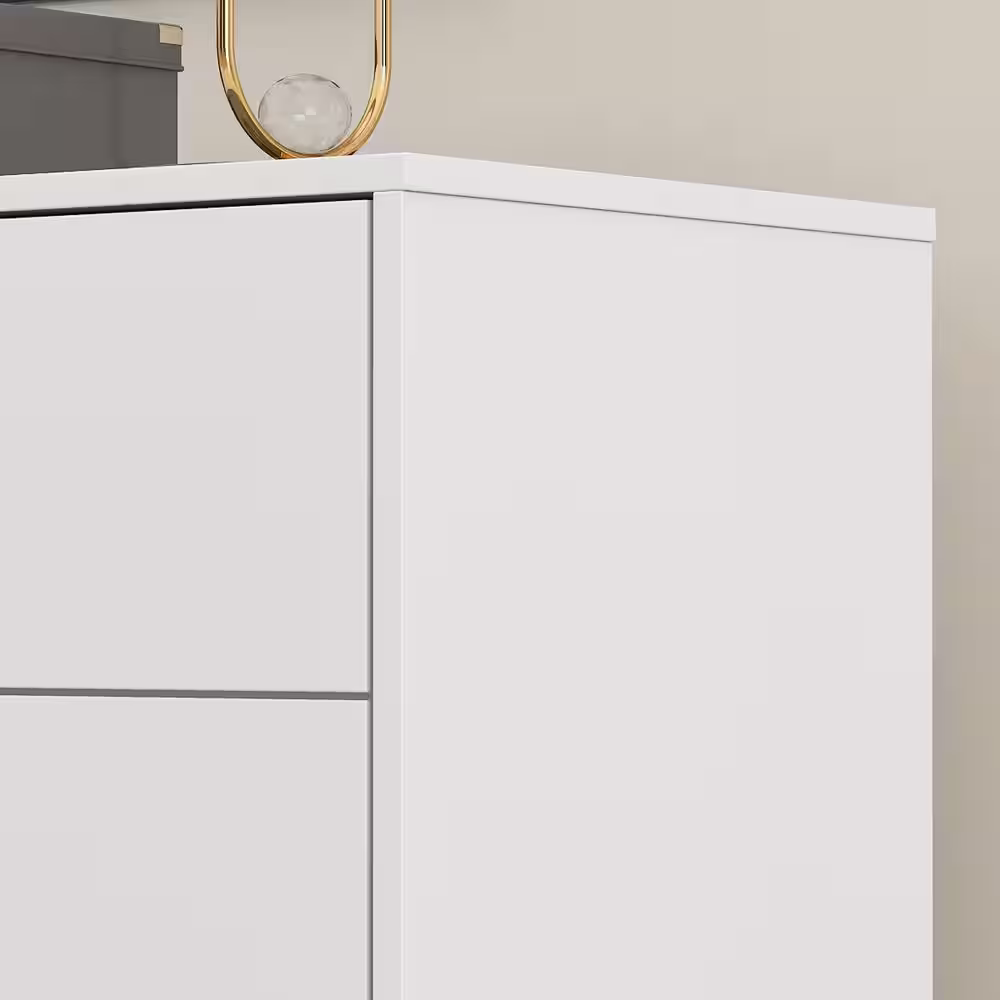 FUFU&GAGA 7-Drawer White Chest of Drawers, 31.5 in H-55.9 in W-15.7 in D