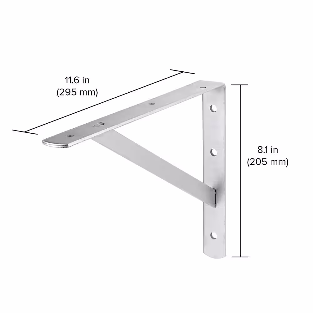 Dolle BEAM 11.6 in Zinc Plated Steel Shelf Bracket Set of 2