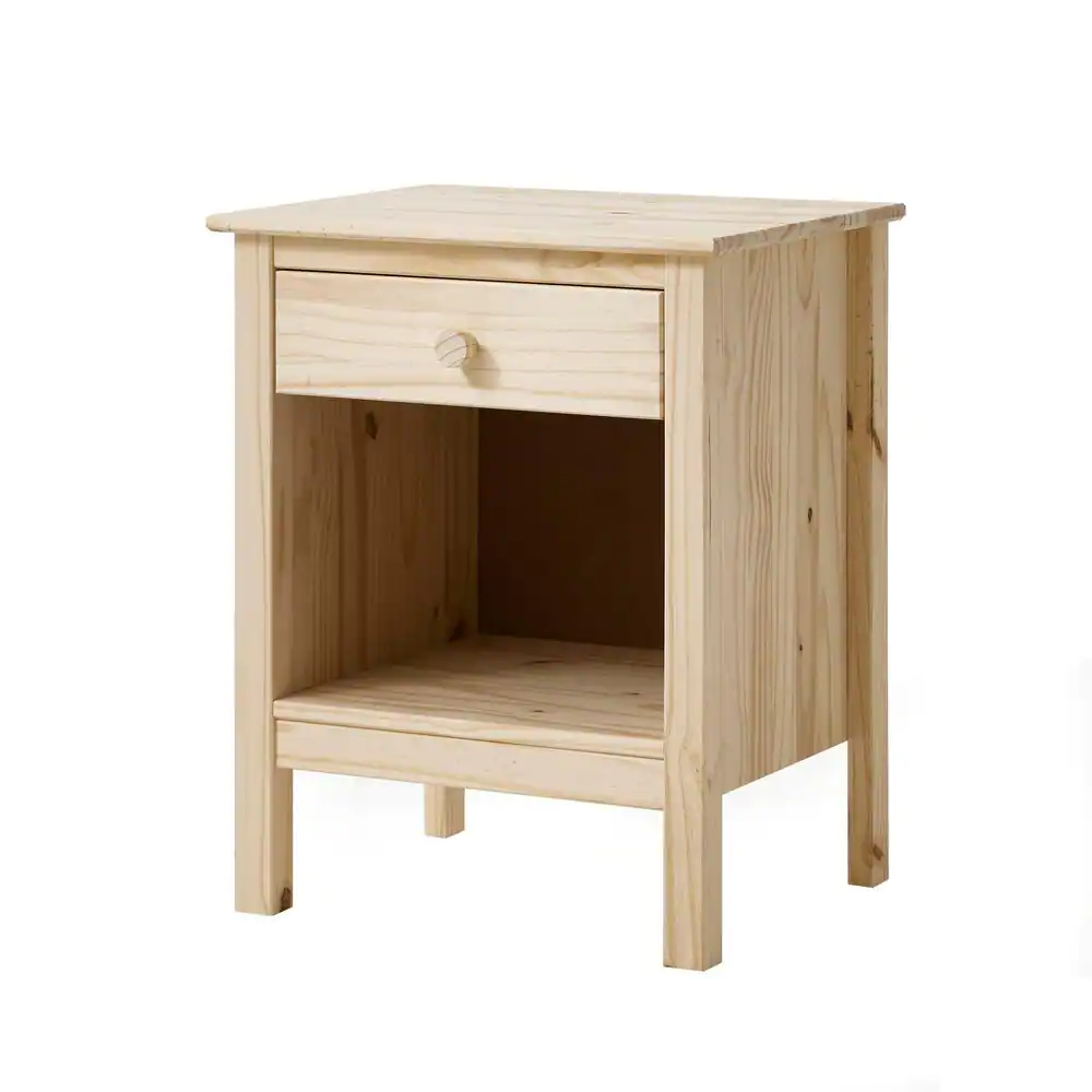 StyleWell 1-Drawer Unfinished Natural Pine Wood Nightstand (25 in. H x 20 in. W x 16.5 in. D)