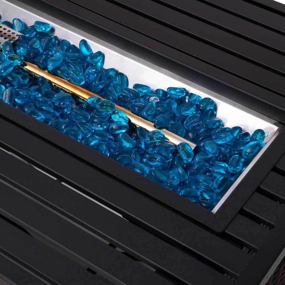 None Black Plastic Fire Pit Table