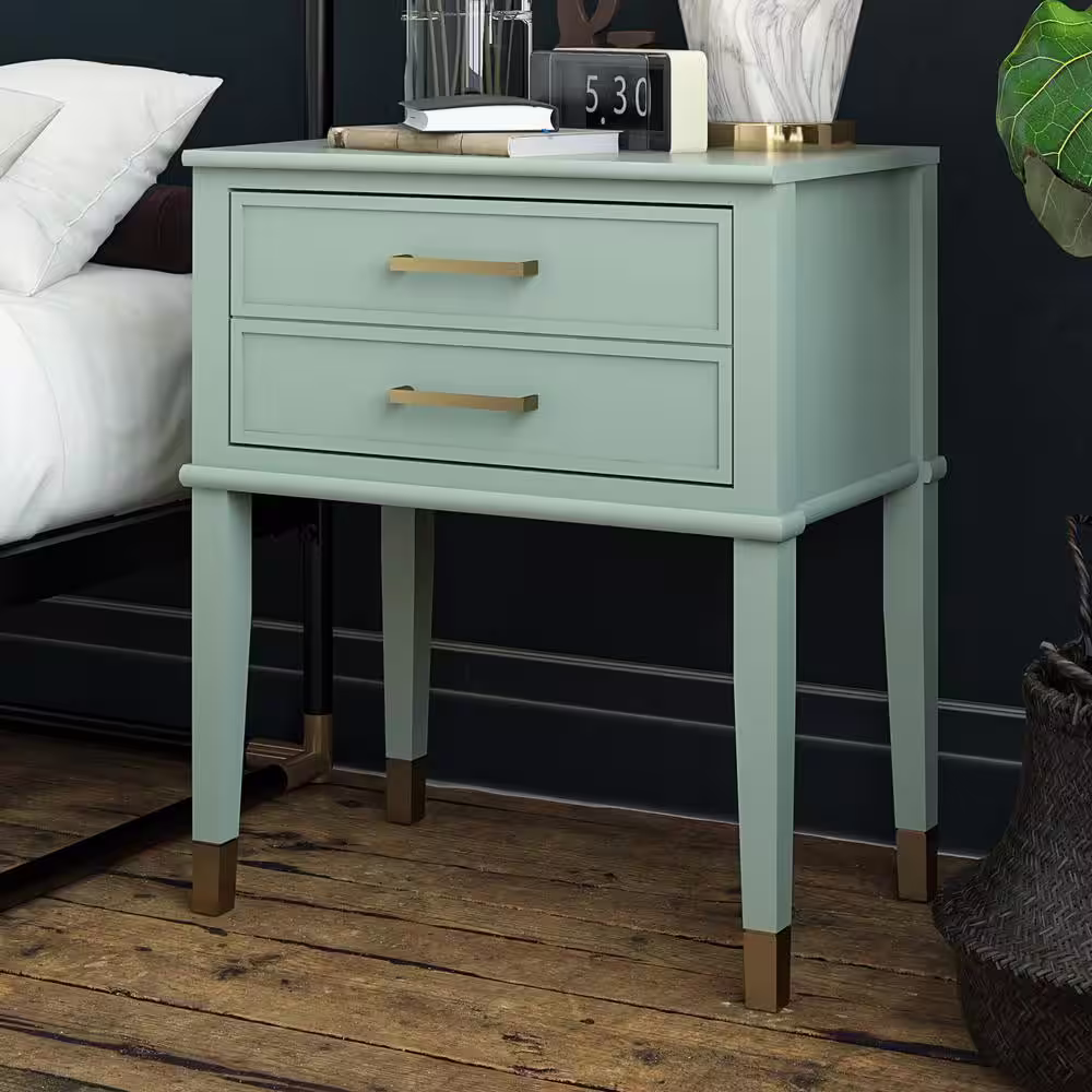 CosmoLiving by Cosmopolitan Westerleigh 23.6 in. Pale Green Rectangle End Table with Drawer
