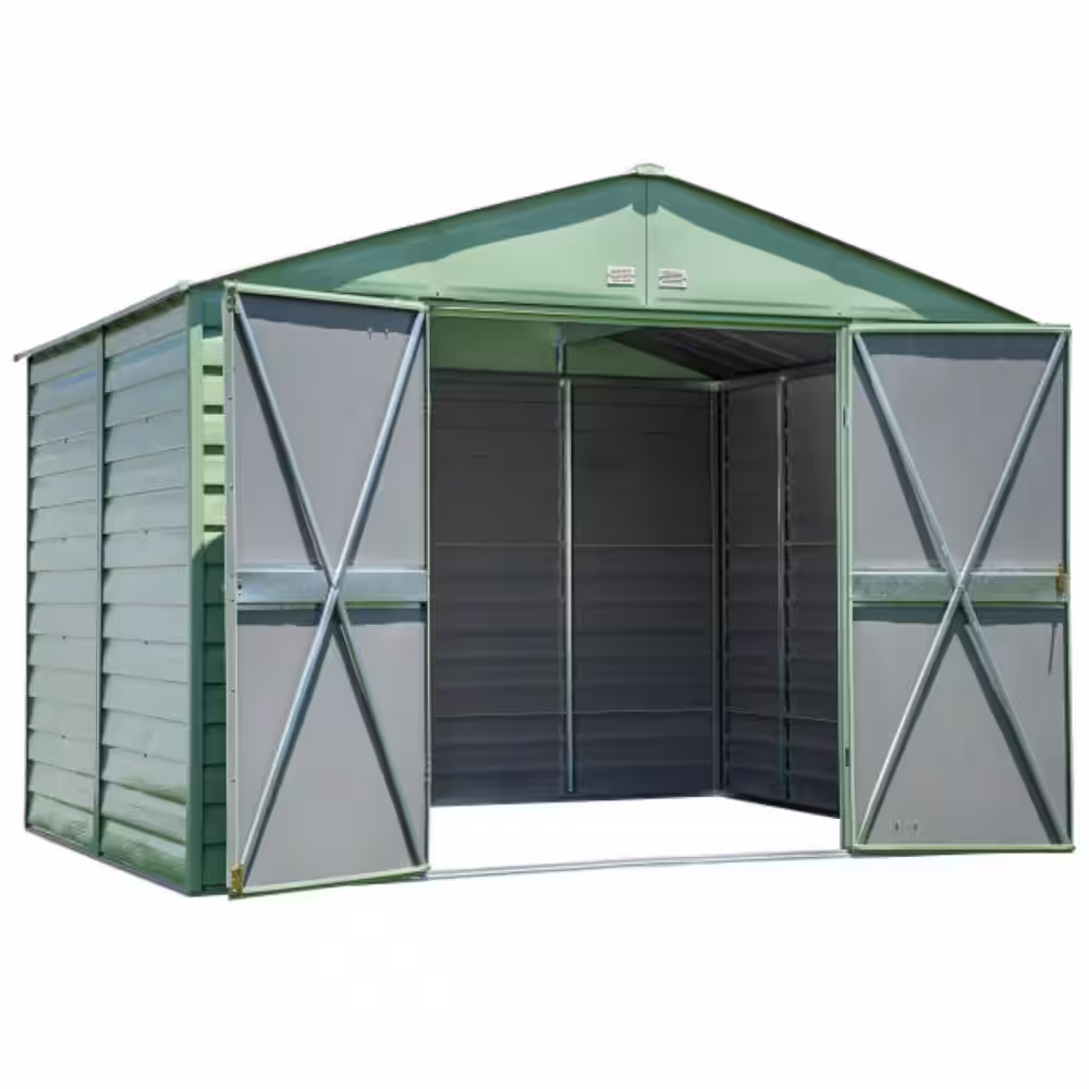 Arrow Select 10 ft. W x 8 ft. D Sage Green Metal Shed (74 sq. ft.)
