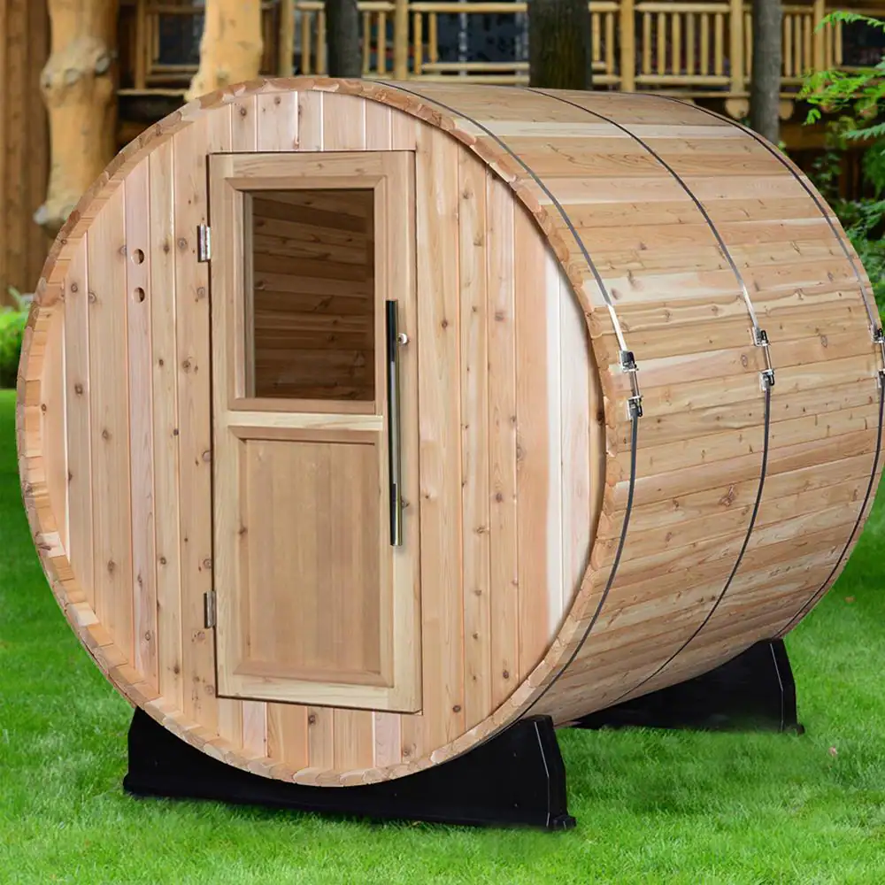 ALMOST HEAVEN SAUNAS Pinnacle Cedar 4-Person Electric Barrel Sauna