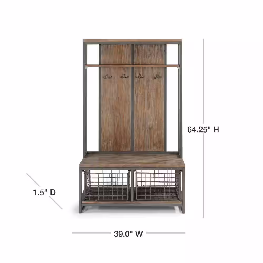 HOMESTYLES Barnside Metro Driftwood Gray Hall Tree