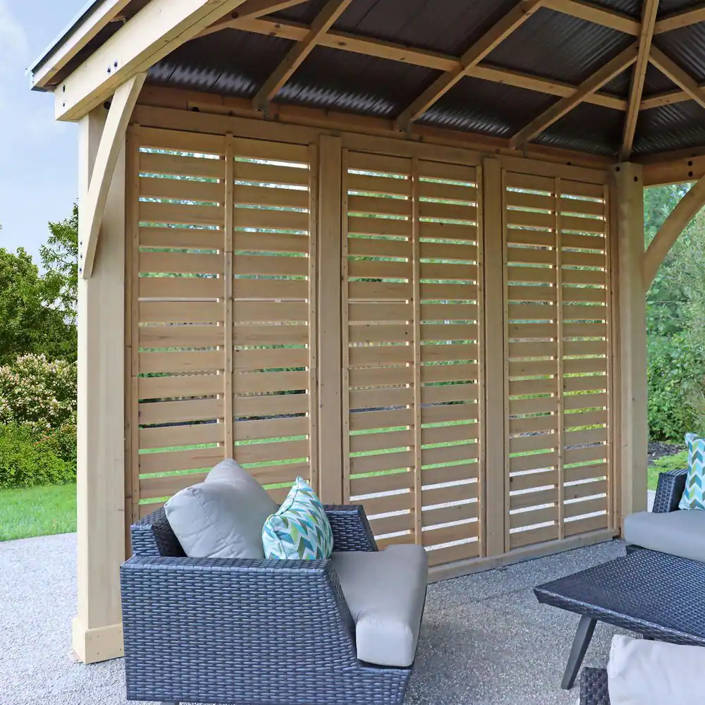 Yardistry 10 ft. Meridian Wood Privacy Wall