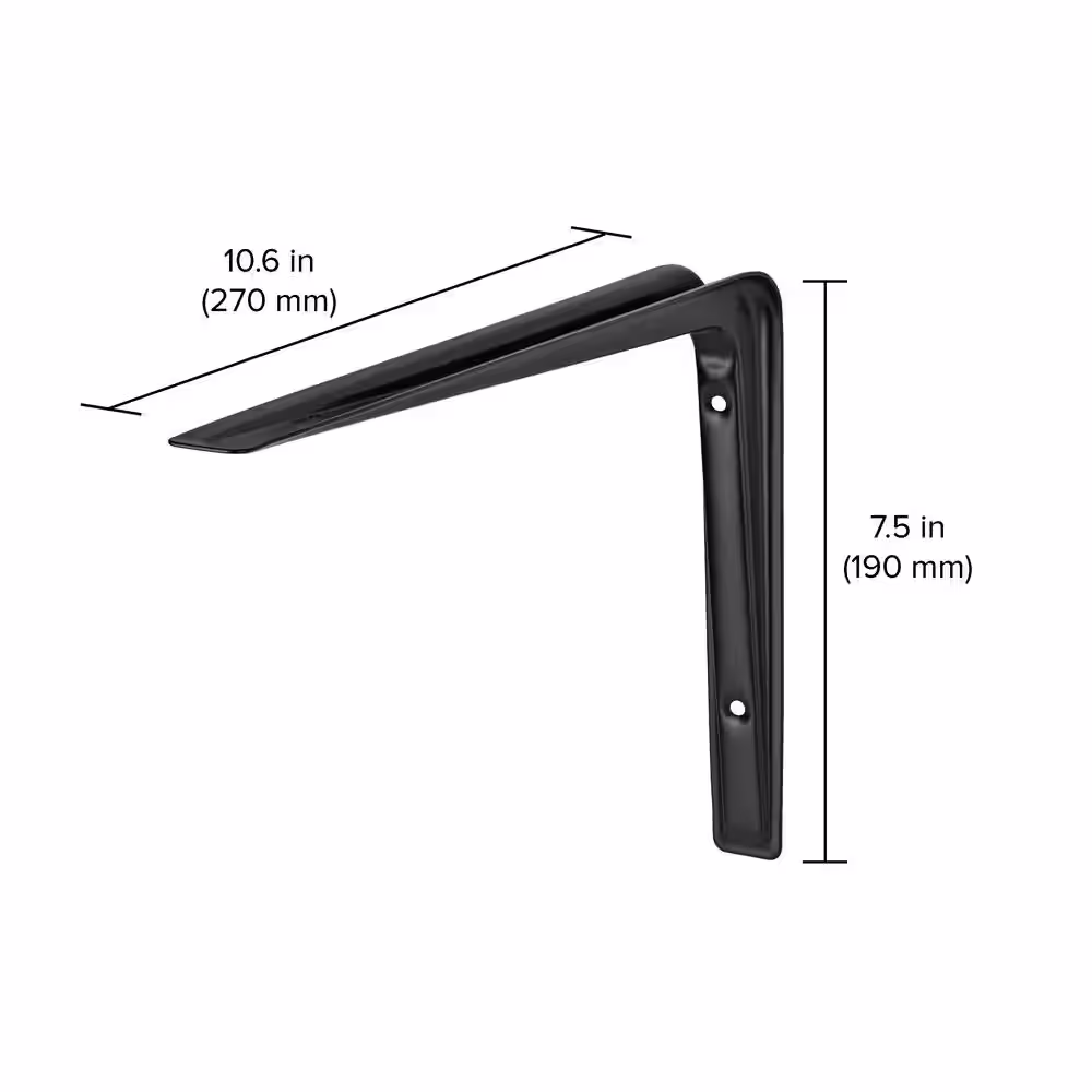 Dolle ALTURA 10.6 in. Black Steel Shelf Bracket Set of 2