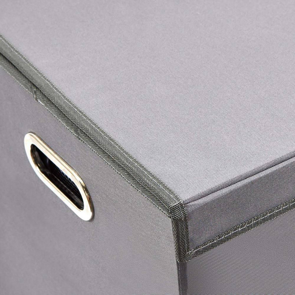 None 150L Fabric Laundry Basket Hamper with Removable Liner Bags Dark Gray