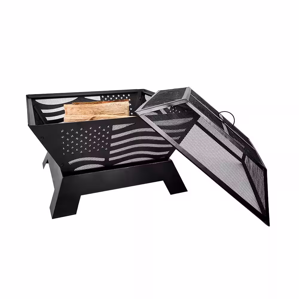 Endless Summer 28 in. D Steel Patriot American Flag Wood Burning Fire Pit