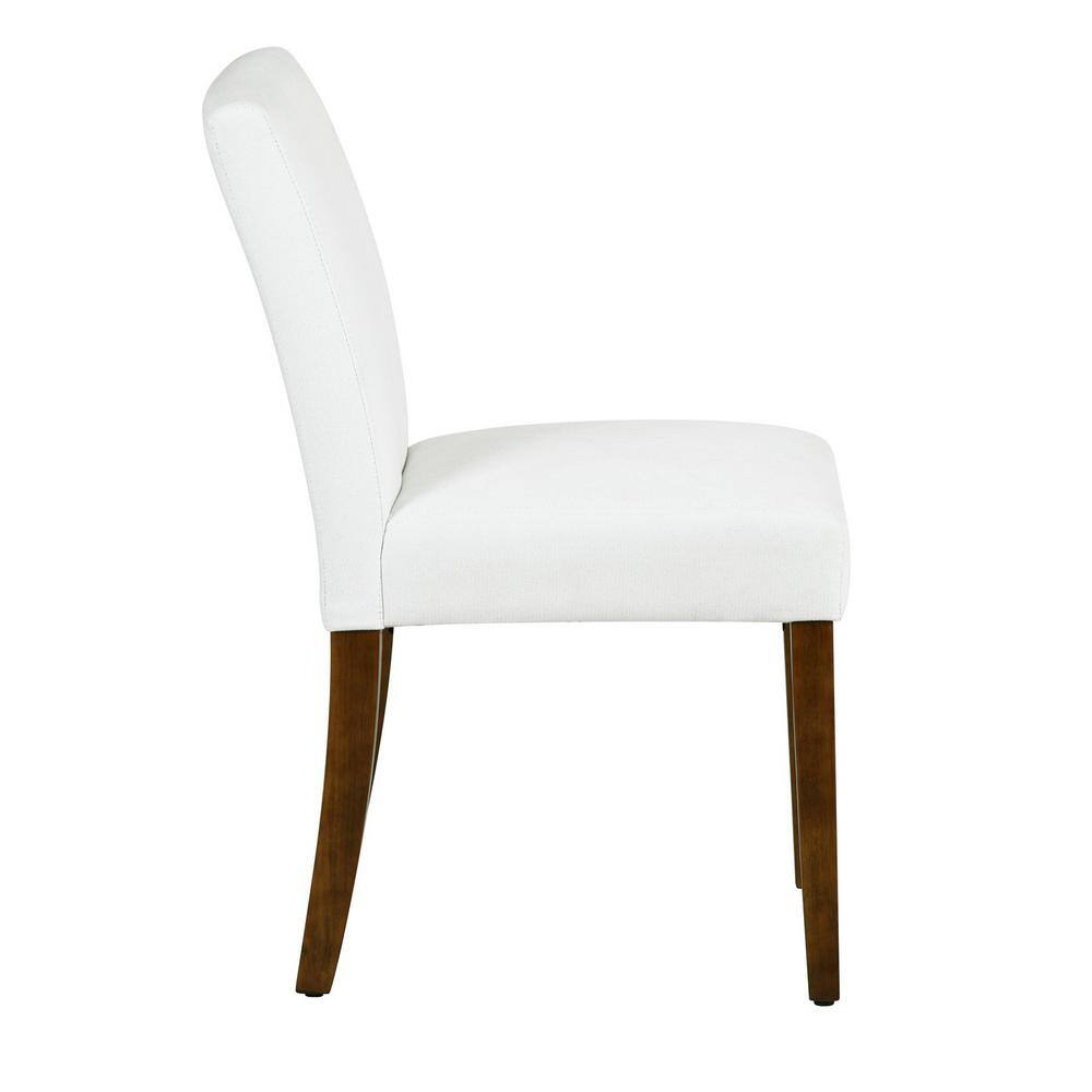 Homy Casa Lowe White Upholstered Dining Chairs(Set of 2)