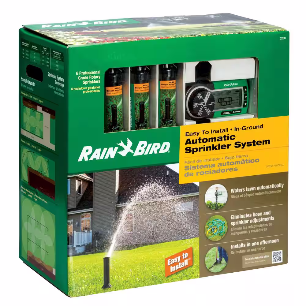 Rain Bird Easy to Install In-Ground Automatic Sprinkler System