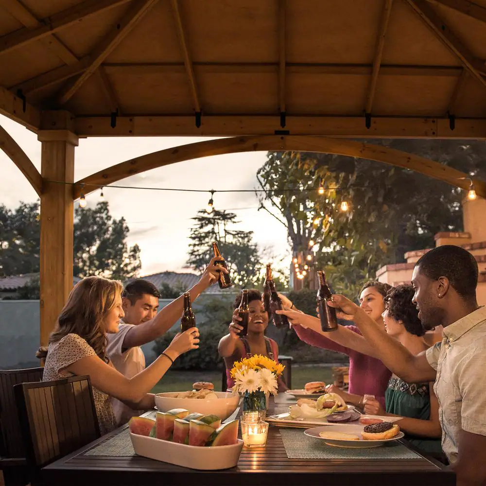 Lawnmaster Naples 12 ft. x 12 ft. Cedar Pergola Pavilion (Shingles not Included)