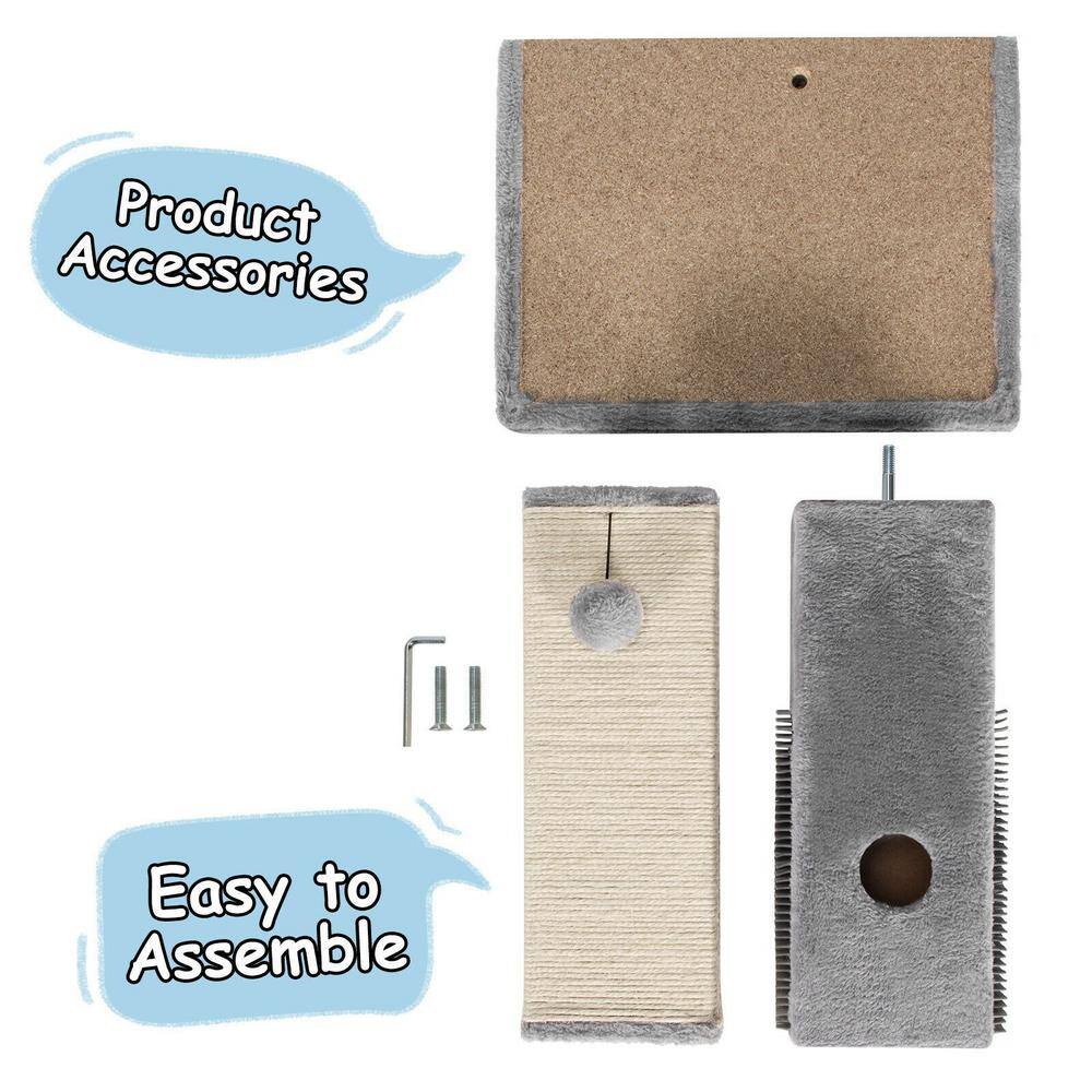 ANGELES HOME 31 in. Tall Cat Scratching Post with Sisal Rope and Plush Ball