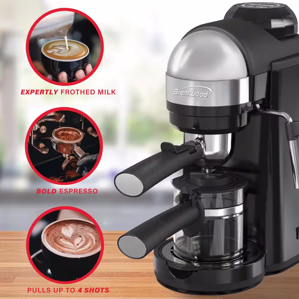 Brentwood GA-135BK Espresso and Cappuccino Maker in Black