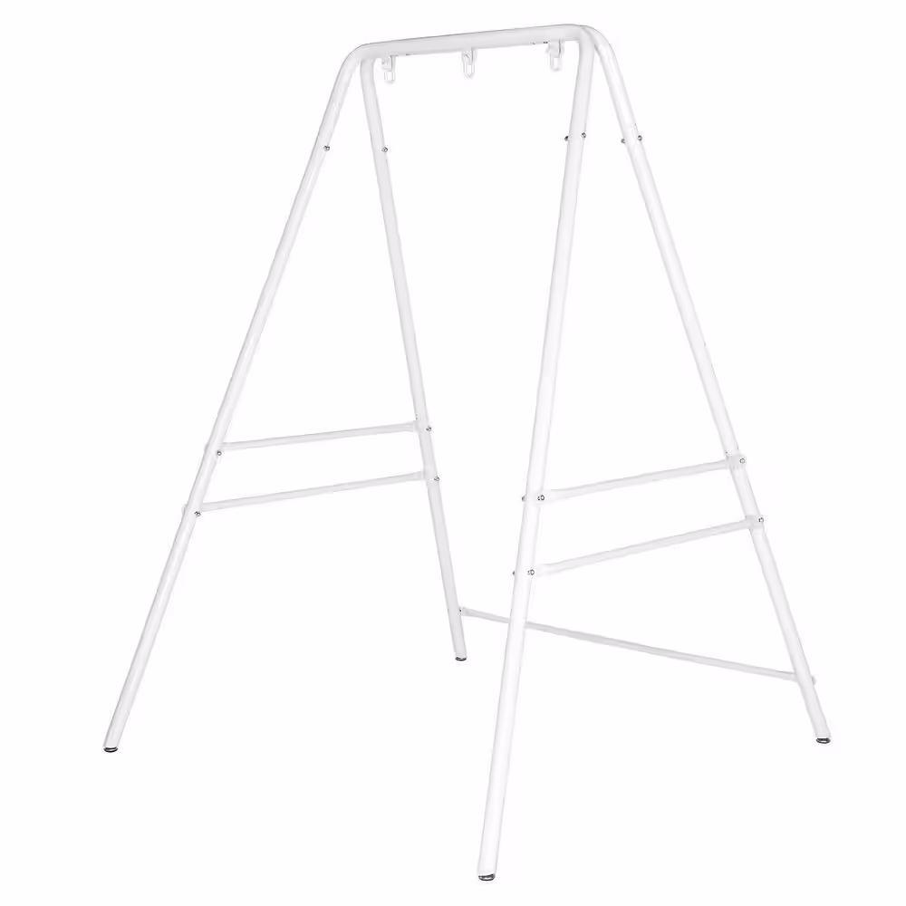 None 52 in. W Ã 54 in. D Ã 70.9 in. H Iron Hammock Stand in White