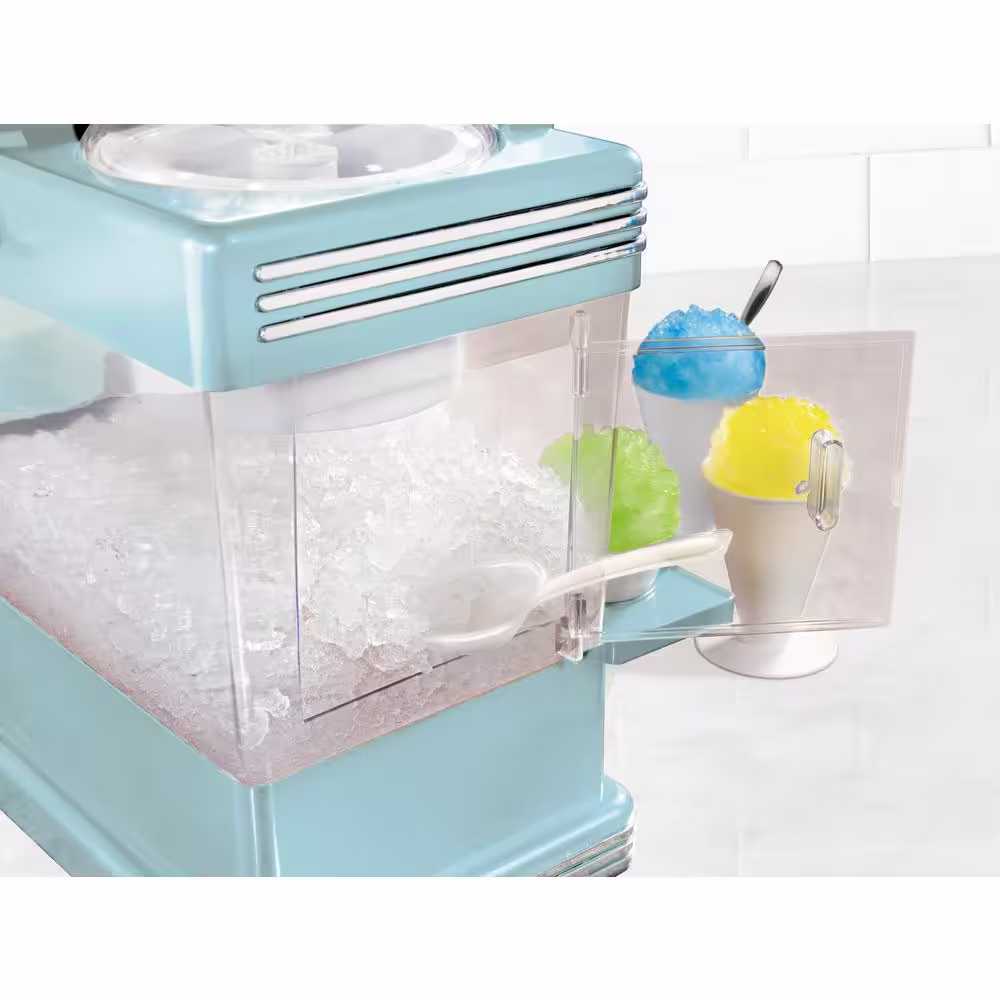 Nostalgia Retro Table-Top Red Snow Cone Maker, Makes 20 Icy Treats, With 2 Reusable Plastic Cups & Ice Scoop