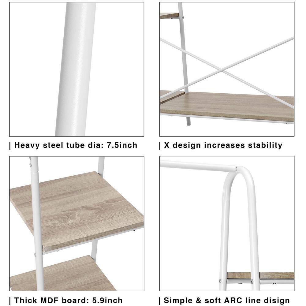 None White Metal Garment Clothes Rack 40 in. W x 63 in. H