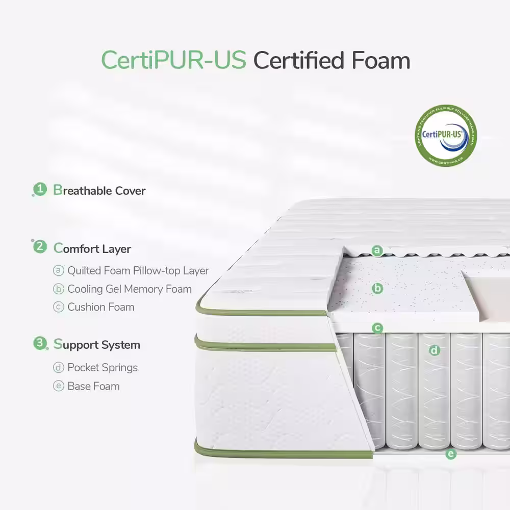 Novilla Queen Medium Hybrid 12 in. Mattress Bed-in-a-Box Mattresses