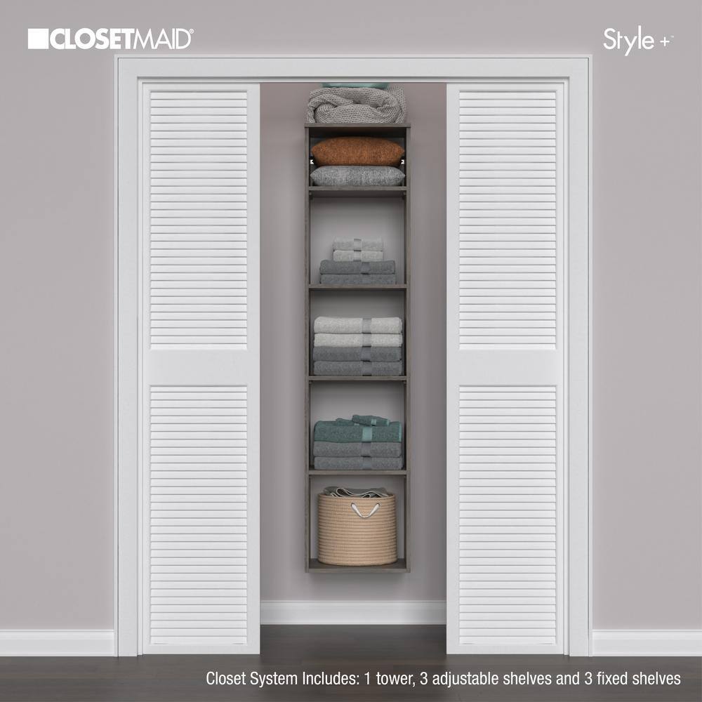 ClosetMaid Style+ 17 in. W Coastal Teak Hanging Wood Closet Tower