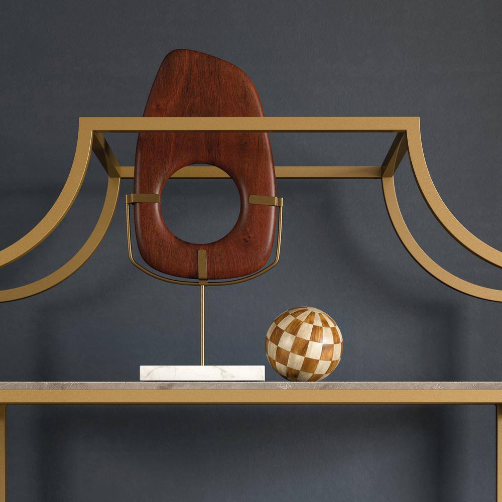 SAUDER International Lux 70.866 in. Faux Deco Stone Metal 5-Shelf Accent Bookcase