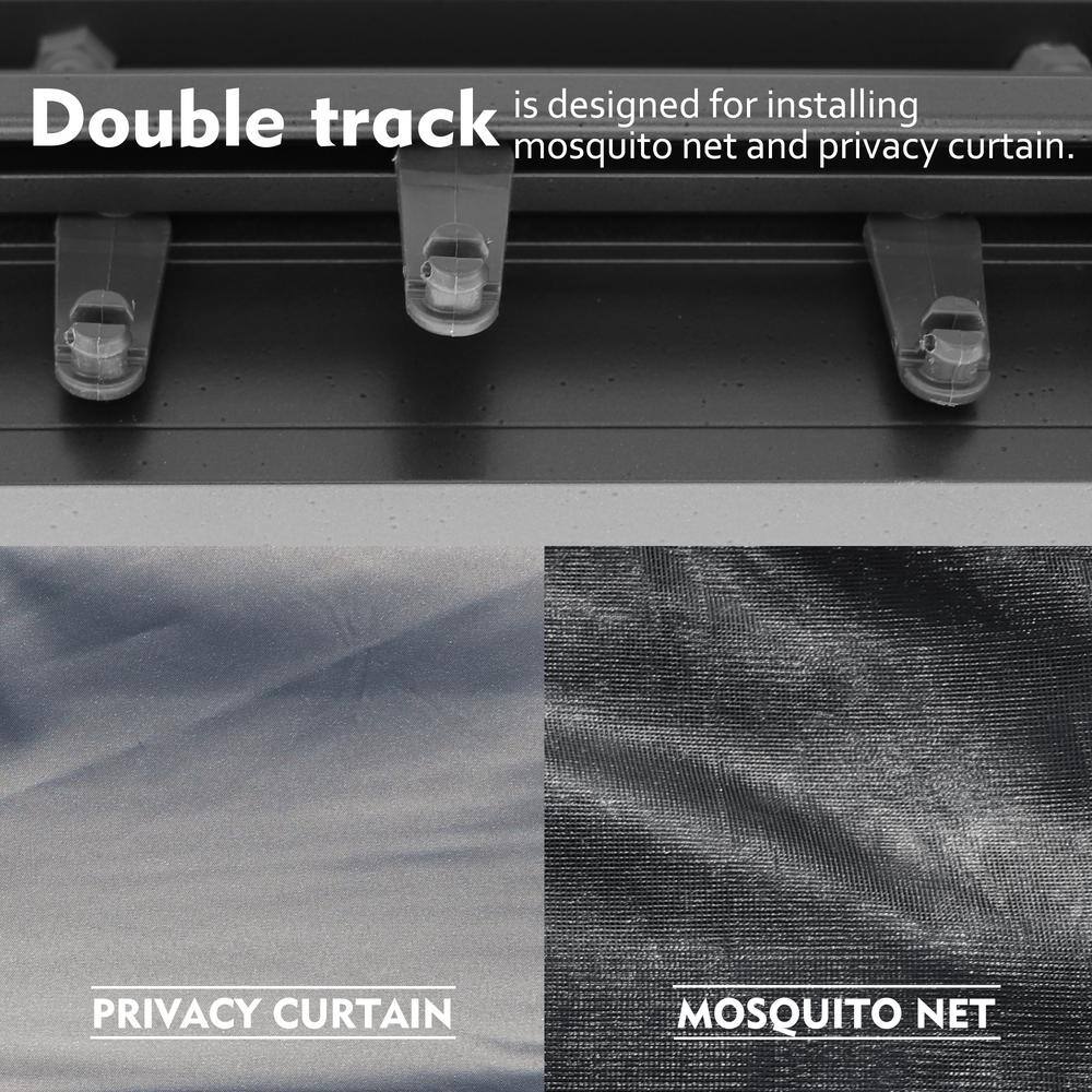 KOZYARD Rosana 10 ft. x 10 ft. Aluminum Gazebo with Galvanized Steel Roof Panels and Mosquito Netting